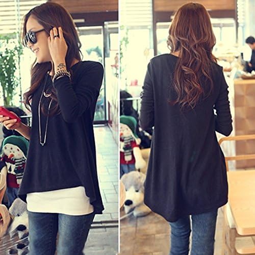 lxbin New Valentine's Day Korean Cotton Tops Batwing Mini Dress Long Sleeve Women Clothes SV000992 One Size (Color: Black)