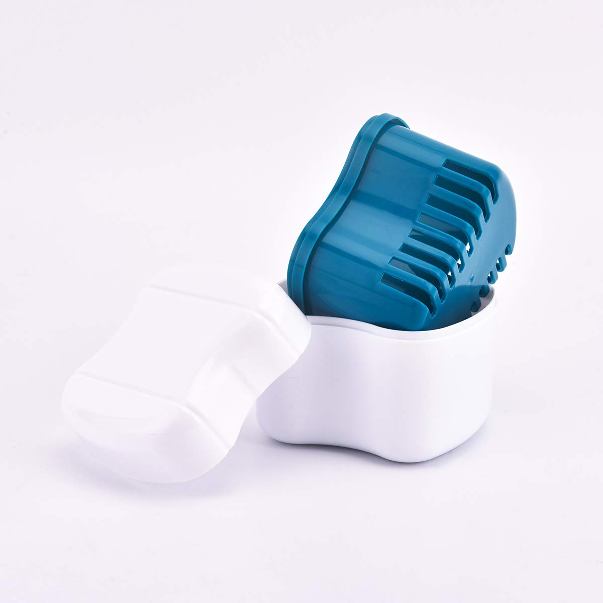 Denture Retainer Cleaning Case with Filter, Denture Box, Denture Brush Cups Bath, Dentures Container with Removable Strainer Basket Holder : Beauty