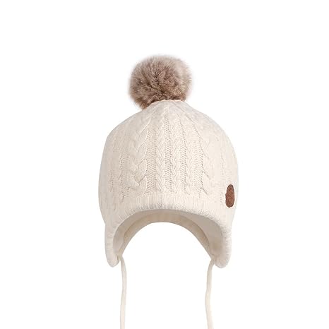 Baby Strickmützen Mütze ,Tukistore Unisex Jungen Mädchen Gestrickt Fleece-Futter Warme Wintermütze Infant Baby Winter Earflap
