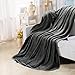 Fleece Blankets for The Bed Extra Soft Brush Fabric Super Warm Sofa Blanket (King-90X108inch,Dark Grey)