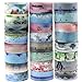 Buluri 24 Rolls Decorative Washi Masking Tape Set, Watercolor Paintings Masking Adhesive Tape for DIY Crafts, Gift Wrapping, Christmas Party Supplies