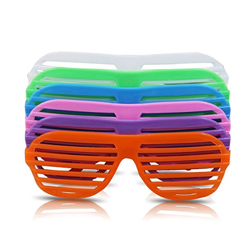 NUOLUX Plastic Shutter Shades Glasses Sunglasses Eyewear Halloween Club Party Cosplay Props 24 Pairs (Random Color)