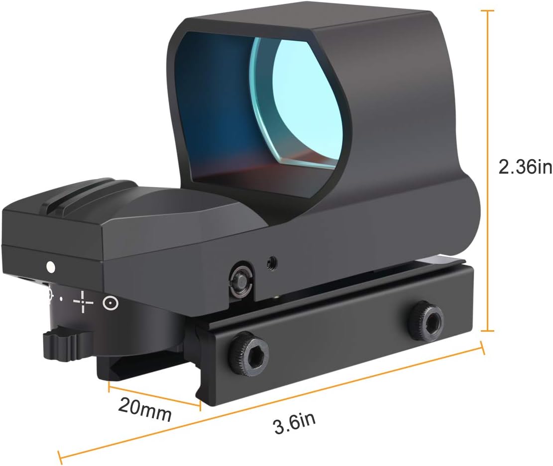 Feyachi RS-30 Reflex Sight, Multiple Reticle System Red Dot Sight with Picatinny Rail Mount, Absolute Co-Witness : Sports & Outdoors