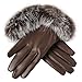 Gloves,IEason Women Lady Black Leather Gloves Autumn Winter Warm Rabbit Fur Mittens (Coffee)