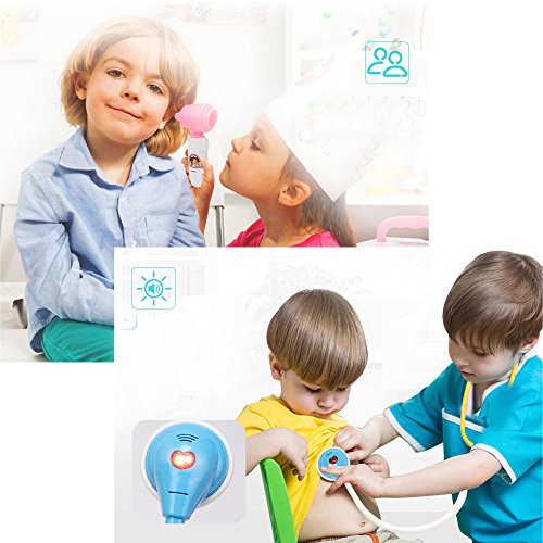 Doctor Play Set with Nurse Clothing, Visual Height Table ,Doll and 31 Pieces of Doctor Pretend Tools - Realistic, Safe & Fun Doctor Kit Pretend Play Girls Toys