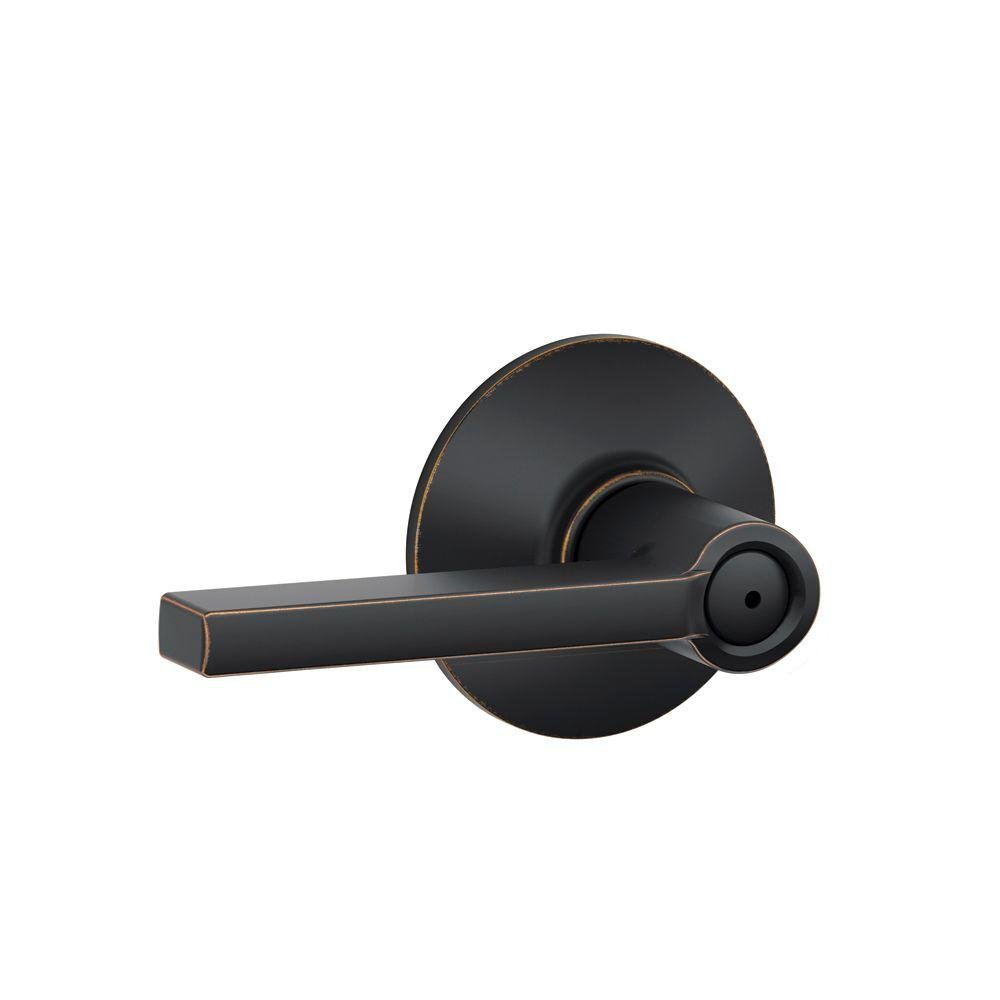 Schlage F40 LAT 716 Latitude Privacy Lever Aged Bronze