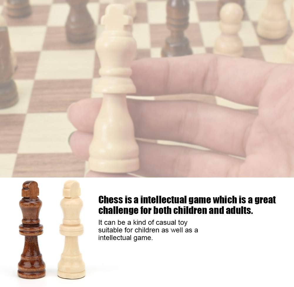 Wooden Chess Pieces, 2.2inch King Figures 32pcs Chess Game Pawns Figurine Pieces for Children and Adults Board Games - Image 5