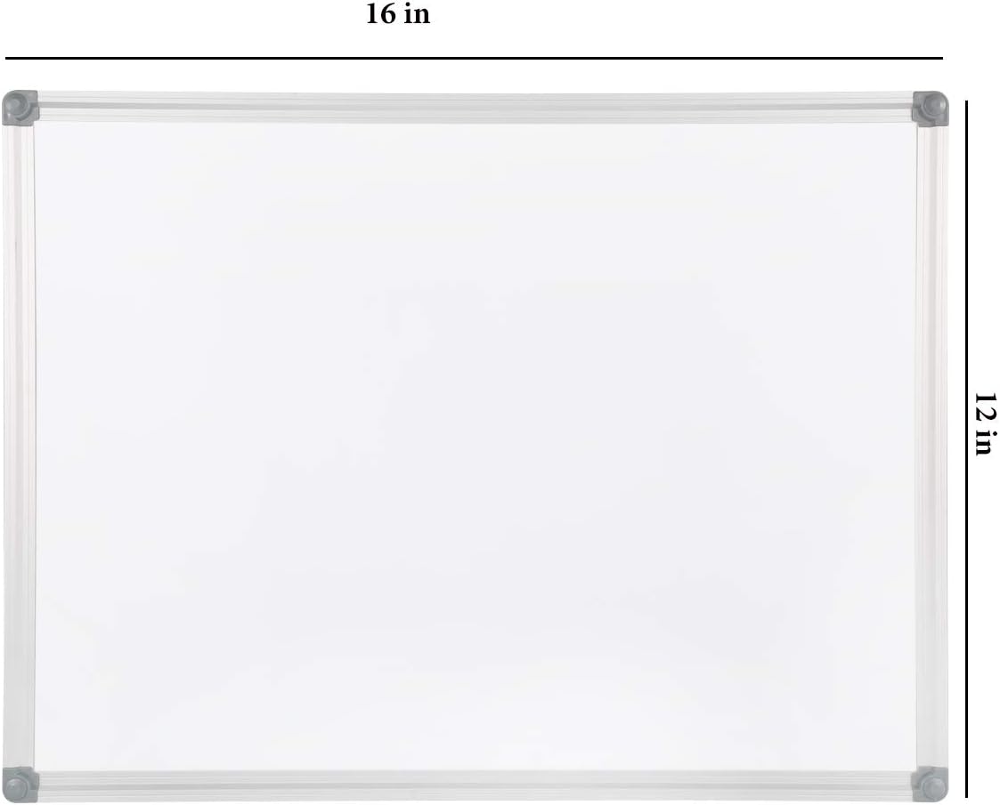 Welmors Office Magnetic White Board, Small Dry Erase Board 12'' x 16'', Aluminium Frame White Board with 4 Magnets, 1 Eraser. (12x16 inch) : Office Products