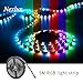 16.4ft LED Light Strip, Nexlux Waterproof 5050 SMD Single RGB LED Flexible Strip Light Black PCB Board Color Changing Decoration Lighting (No Power Adapter and Remote)