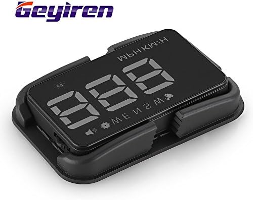 SDEN Universal 3.5''Car HUD Head-Up Display Windshield Projector KMH MPH Over Speed Alarm Speedometer Navigation Compass Plug &amp; Play.