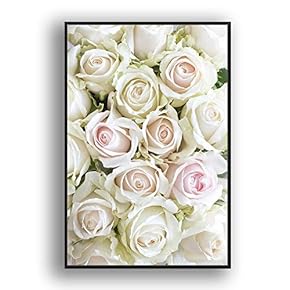 Framed Canvas Wall Art for Living Room, Bedroom Rose Closeup XII Canvas Prints for Home Decoration Ready to Hang - 16x24 inches