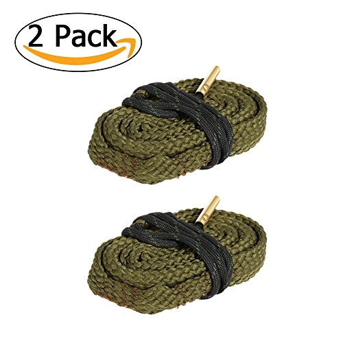 IdealHouse 2 Pack Gun Bore Snake Gun Maintenance Barrel Cleaner Tools .17 .22 Cal .308 .380 9mm .270 7mm Caliber 12GA Rifle Pistol Shotgun Cleaning (Choose More Calibers)