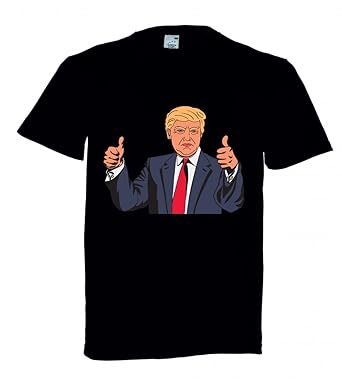 T-Shirt Cartoon- PROMI- Comic- Donald Trump- MÄNNLICH- Mann- Politiker- PORTRÄT- PRÄSIDENTSCHAFTSKANDIDAT für Herren- Damen- 