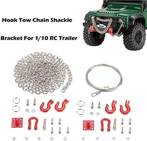 LtrottedJ 1/10 RC Trailer Hook Tow Chain Shackle Bracket for Axial SCX10 TF2 Crawler Part
