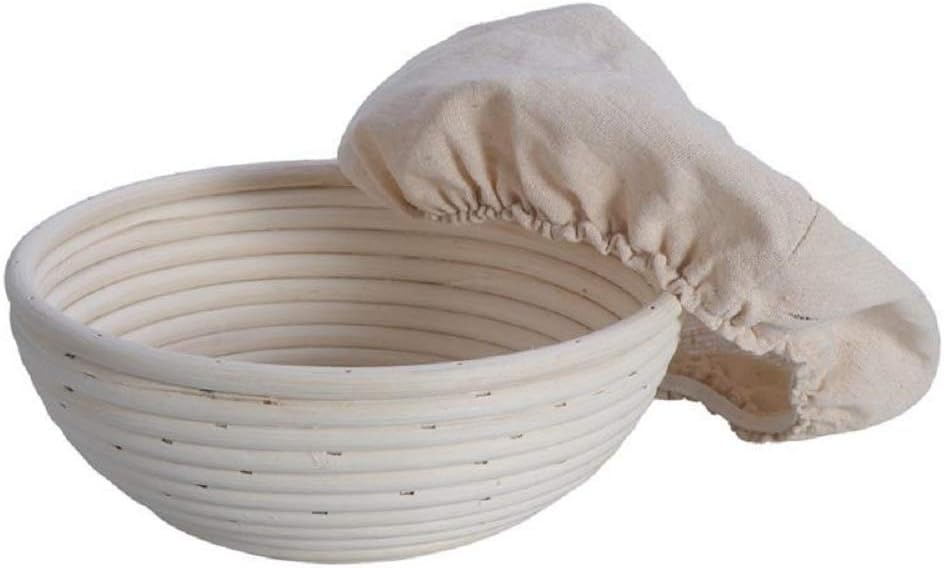 7Inch Banneton Bread Proofing Basket Set with Linen Liner Handmade Round Molding Bread Basket Unbleached Dough Rising Rattan Bread Baskets Tools for Starter & Professional Baker (7in)