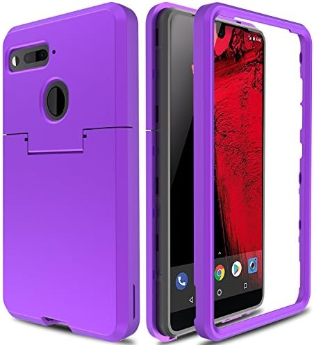 Essential Phone Case, Essential PH-1 Case Skin, AMENQ 3 IN 1 Heavy Duty Protection and Friendly 360 Degree Camera with Precise Cutout Synetic-TPU Bumper Armor Cover for Essential (Purple)