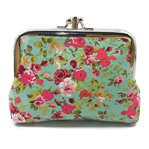 Cute Floral Buckle Coin Purses Vintage Pouch Kiss-lock Change Purse Wallets (06)