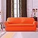 subrtex Stretch Couch Cover Set 1 Piece Sofa Slipcover with A Gift Cushion Cover for 3 Cushion Couch Sofa(Orange,Sofa)