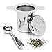 Tea Infuser Strainer + Spoon by Bar Brat ™ / Premium Micro Filter Stainless Steel Steeper / 130 Cocktail Shaker Ebook Included