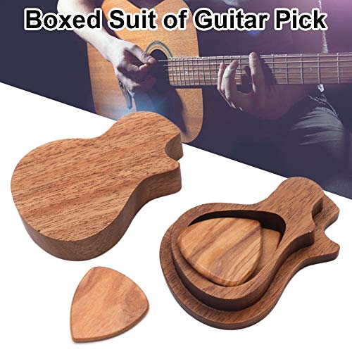 image for Taimot Wearable Wooden Guitar Picks with Wooden Box Picks Holder Music