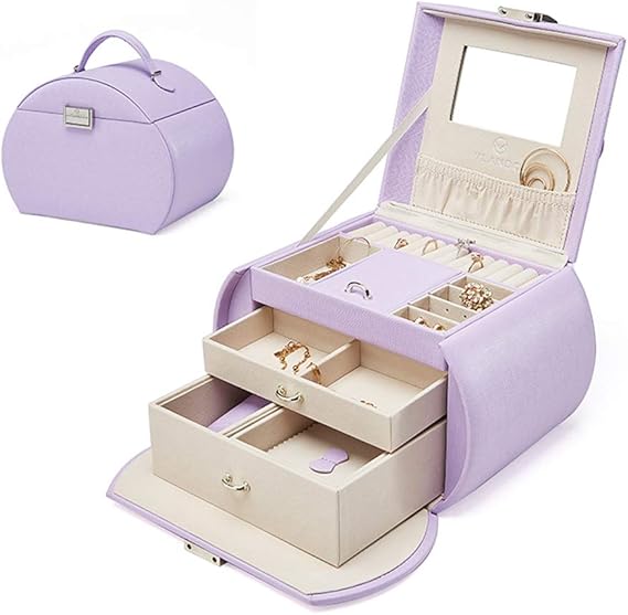 RENJIANFENG Caja De Almacenamiento De Joyas Portátil, Cajón Extraíble