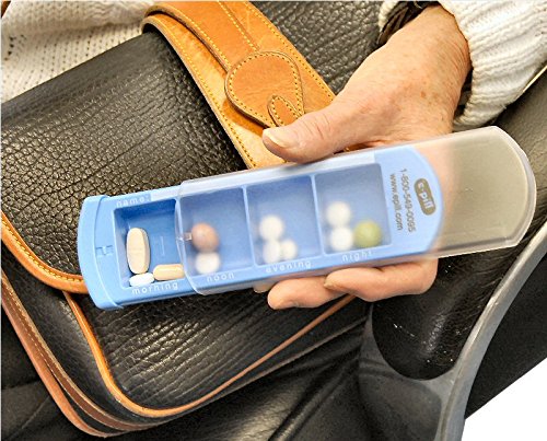 e-Pill 4 Times a Day x 7 Day Large Weekly Pill Organizer, Vitamin and Medicine Pill Box - with Discreet Case and Pill Reminder