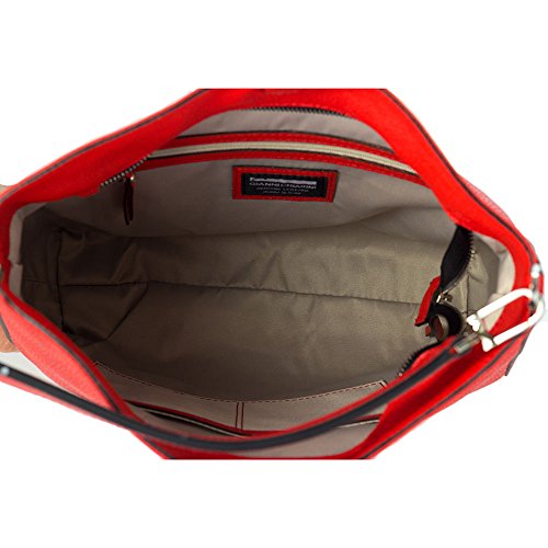 Gianni Chiarini Italian Made Red Pebbled Leather Large Hobo Bag