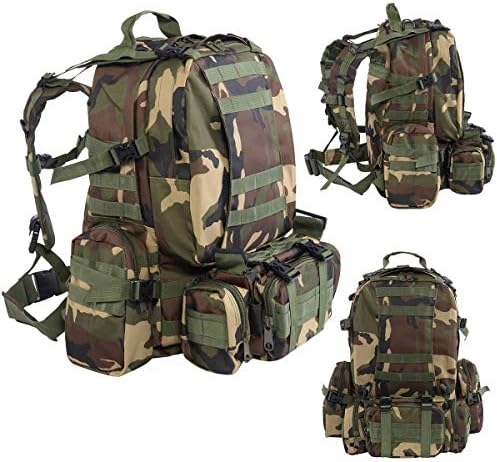 CWY 55L Outdoor Military Tactical Backpack Rucksack Camping Bag Camouflage Only by eight24hours