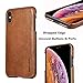 iPhone Xs Max Case, Pierre Cardin Genuine Leather Premium Vintage Classic Business Style for Men Hard Back Cover Slim Protective Compatible Apple iPhone Xs Max - Dark Brown