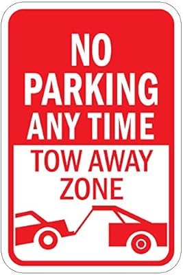 Amazon Com No Parking Any Time Tow Away Zone Vinyl Sticker Decal 8 Office Products