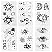 SQDeal 18 Sheets Fashion Black Unisex Pattern Removable Premium Waterproof Temporary Tattoo Body Art Stickers Various Cool Symbols: Skull/Sun/Stars/Anchor/Angel/Cupid etc.