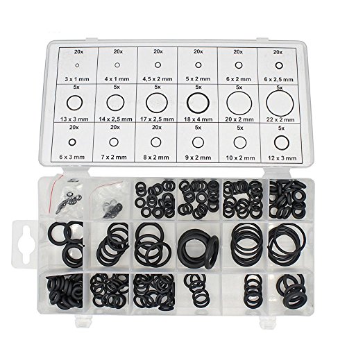 SODIAL 495PCS 36 Sizes O-ring Kit Black&Green Metric O ring Seals Rubber O ring Gaskets oil resistance 270pcs + 225pcs