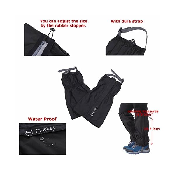 Macksi-Outdoor-Unisex-Waterproof-Camping-Hiking-Gaiters-High-Leg-Cover-1pair-with-a-Free-Shoe-Bag