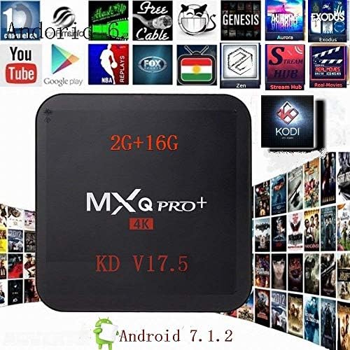 2018 Android MXQ PRO+ TV Box with 64Bit Amlogic S905W Ouad-core CPU 2GB Ram+16GB ROM EMMC and Supporting 4K (60Hz) Full HD/H.265/2.4G+5G Dual-Band WiFi/100M LAN