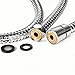 Shower Head Hose Replacemend 59 Inches Long Made of Stainless Steel, Universal Handheld Shower Hose with Brass Fittings, Chrome Finish by Purelux