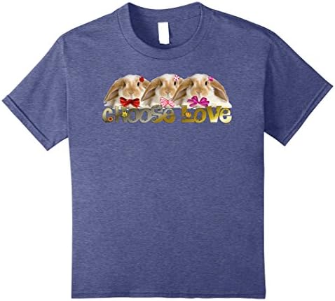 Kids Choose Love - Bunny Love w/Bows and Flowers by Bonnie Vent 12 Heather Blue