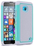 Lumia 640 Case, LK Lumia 640 Case [Drop Protection] Hybrid Dual Layer Armor Defender Protective Case Cover for Microsoft Lumia 640 (Mint)