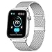 HILIMNY Compatible for Apple Watch Band 38mm 40mm, Stainless Steel Mesh Sport Wristband Loop with Adjustable Magnet Clasp for iWatch Series 1, 2, 3, 4, 5, Silver