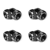 Barrow 12mm Multi-Link to Multi-Link Fitting, 90° Rotary (for Use with Barrow Rigid Tubing Only), Black, 4-Pack