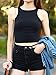 PERSUN Women Limited Edition Black Elasticity Crop Top Small