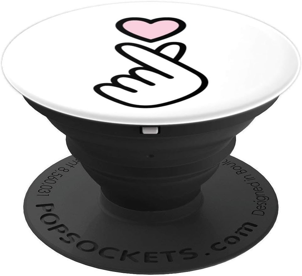 Love K-Pop Finger Heart, Finger Heart Hand Sing Korean Music PopSockets PopGrip: Swappable Grip for Phones & Tablets