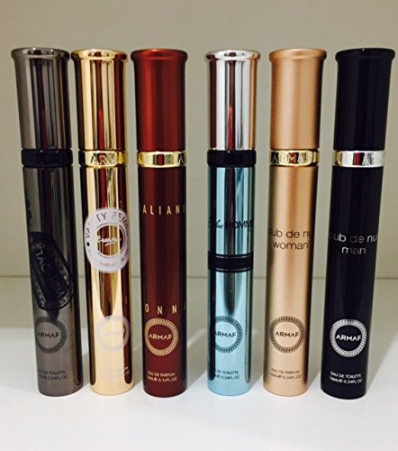 Armaf 6 Pen Spray Blue Homme/Club De Nuit Men & Women/Vanity Essence/Italiano Donna/Tag Him .34 Oz Spray (6085010044903)