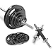 CAP Barbell Regular Weight Set with 6ft Threaded Standard bar, 160 lb