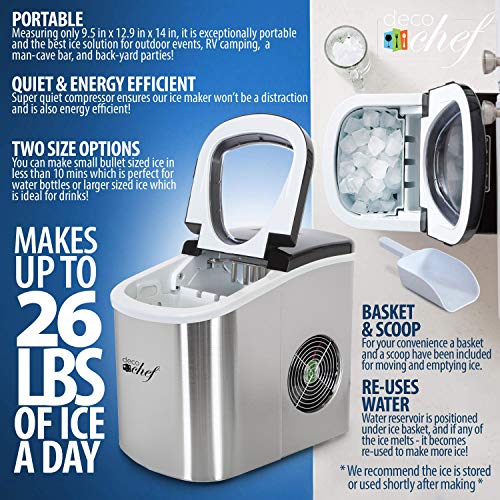 Deco Rapid Portable Automatic Electric Countertop Ice Maker 6 Great