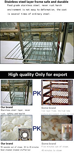 110 Volt Chef Prosentials Bun steamer electric food display automatic temperature control 5 layers display Stainless Steel Bun Steamer For Kiosk - Thumbnail 4