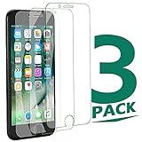 3Pack iPhone 8 Plus Tempered Glass Clear Sreen Protector, No Bubble Not Full Coverage Screen Protector for iPhone 8 Plus[Cover Flat Area]