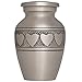 Silver Hearts Mini Keepsake Urn • Miniature Funeral Cremation Urn fits Small Amount of Ashes • Corazones Model • 3 inches Tall