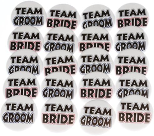 (Quantity 20-10 of each) TEAM BRIDE/TEAM GROOM 1.25" Pin Buttons Bachelorette Bachelor Party