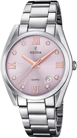 Festina Reloj Analógico para Mujer de Cuarzo con Correa en Acero Inoxidable F16790/D