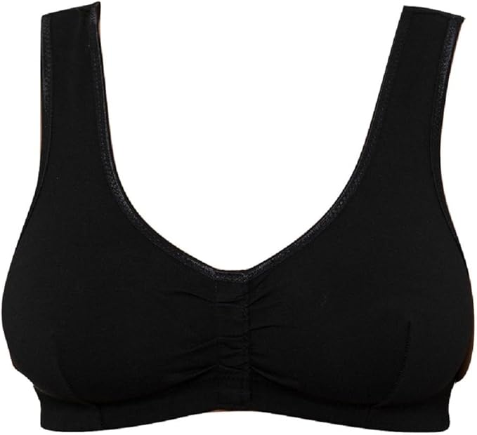 Undercover GEMM Velcro Front Fastening Soft Cotton Bra CB222V Black 34